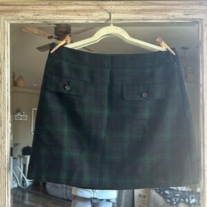 Loft size 12 plaid wool skirt.( green and blue pattern)